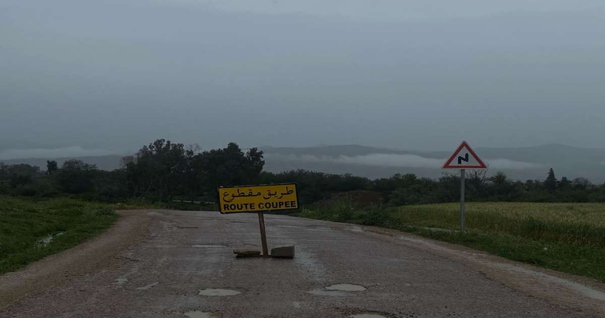 جندوبة: انقطاع الطريق غير المرقمة على مستوى وادي الرغاي